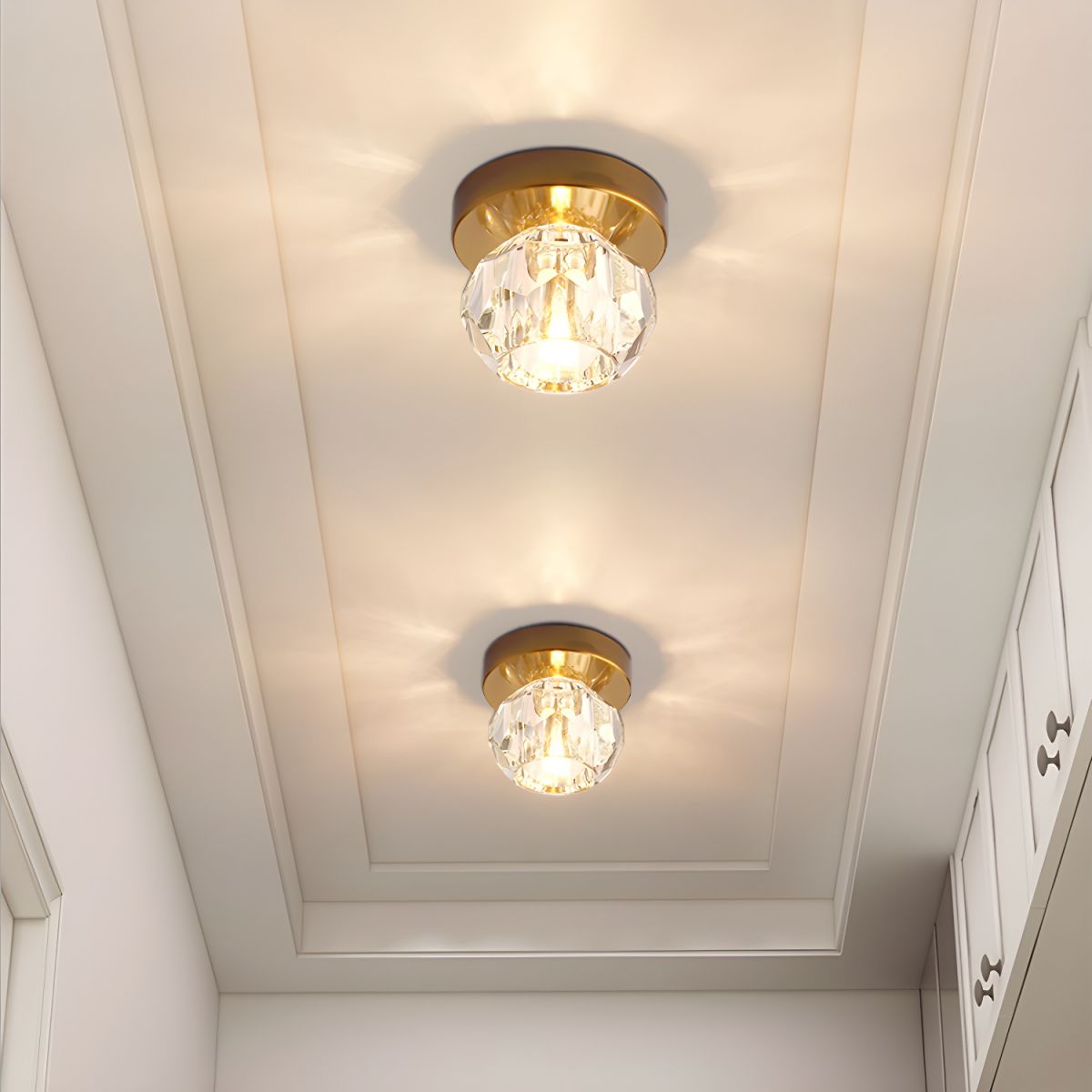 Modern Crystal Globe Ceiling Light Flush Mount | Lumeon