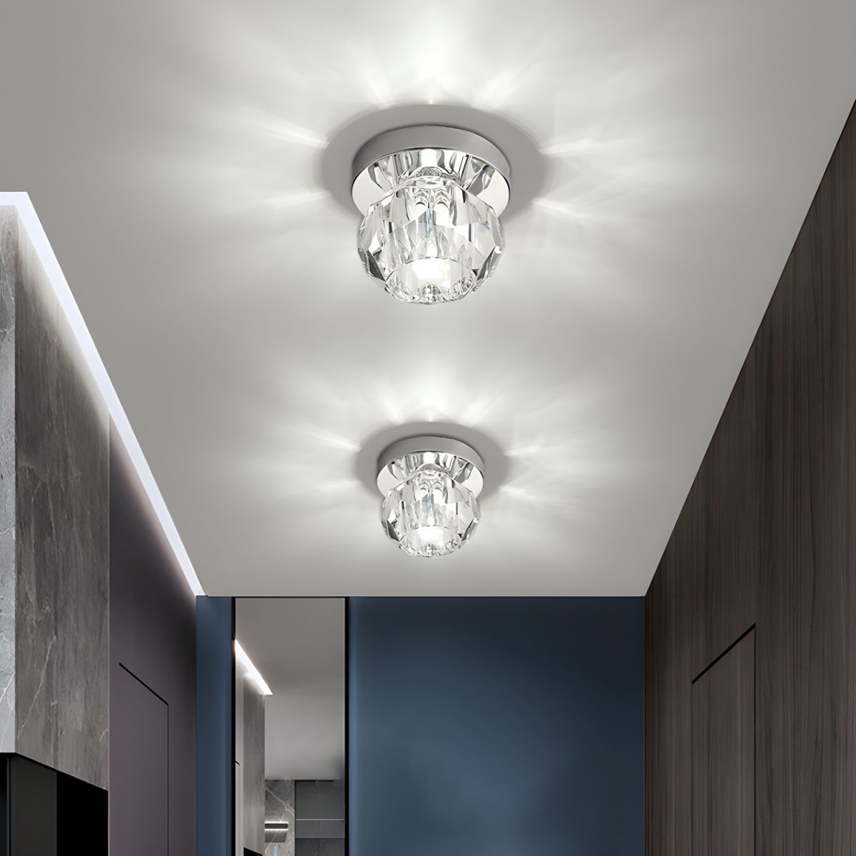 Modern Crystal Globe Ceiling Light Flush Mount | Lumeon