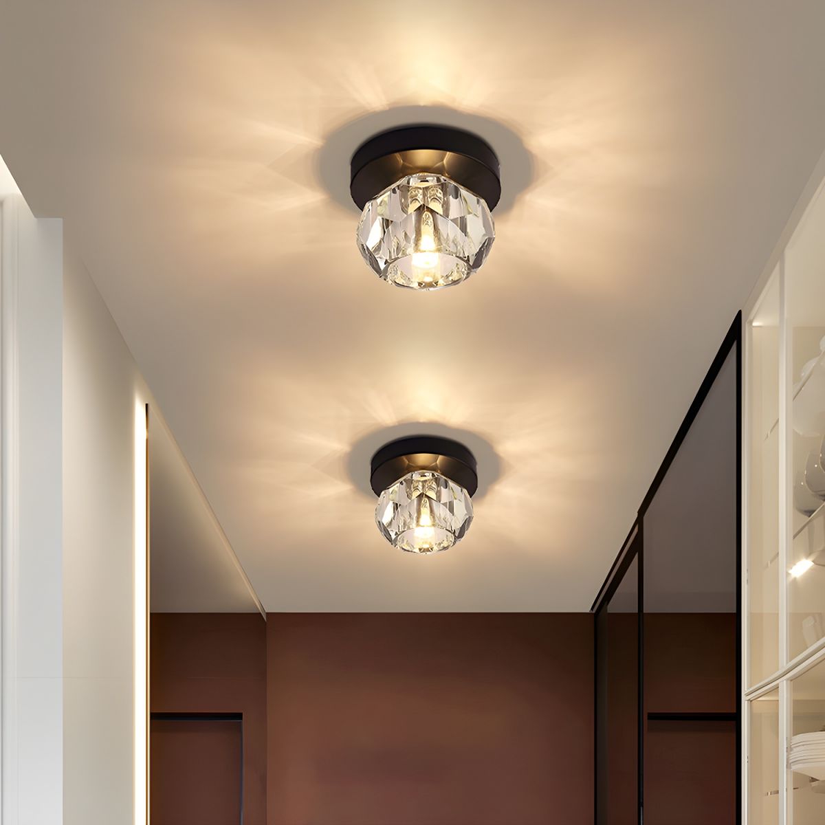 Modern Crystal Globe Ceiling Light Flush Mount | Lumeon