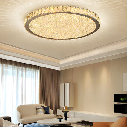 Modern Crystal LED Ceiling Light Flush Mount | Solarae