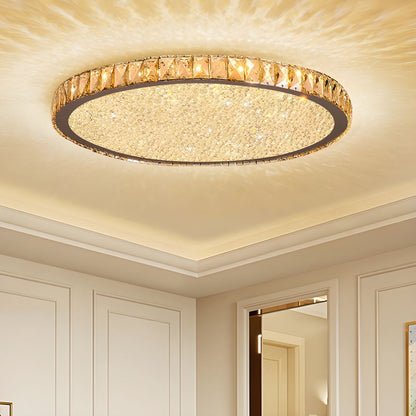 Modern Crystal LED Ceiling Light Flush Mount | Solarae