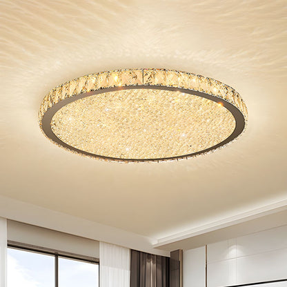 Modern Crystal LED Ceiling Light Flush Mount | Solarae