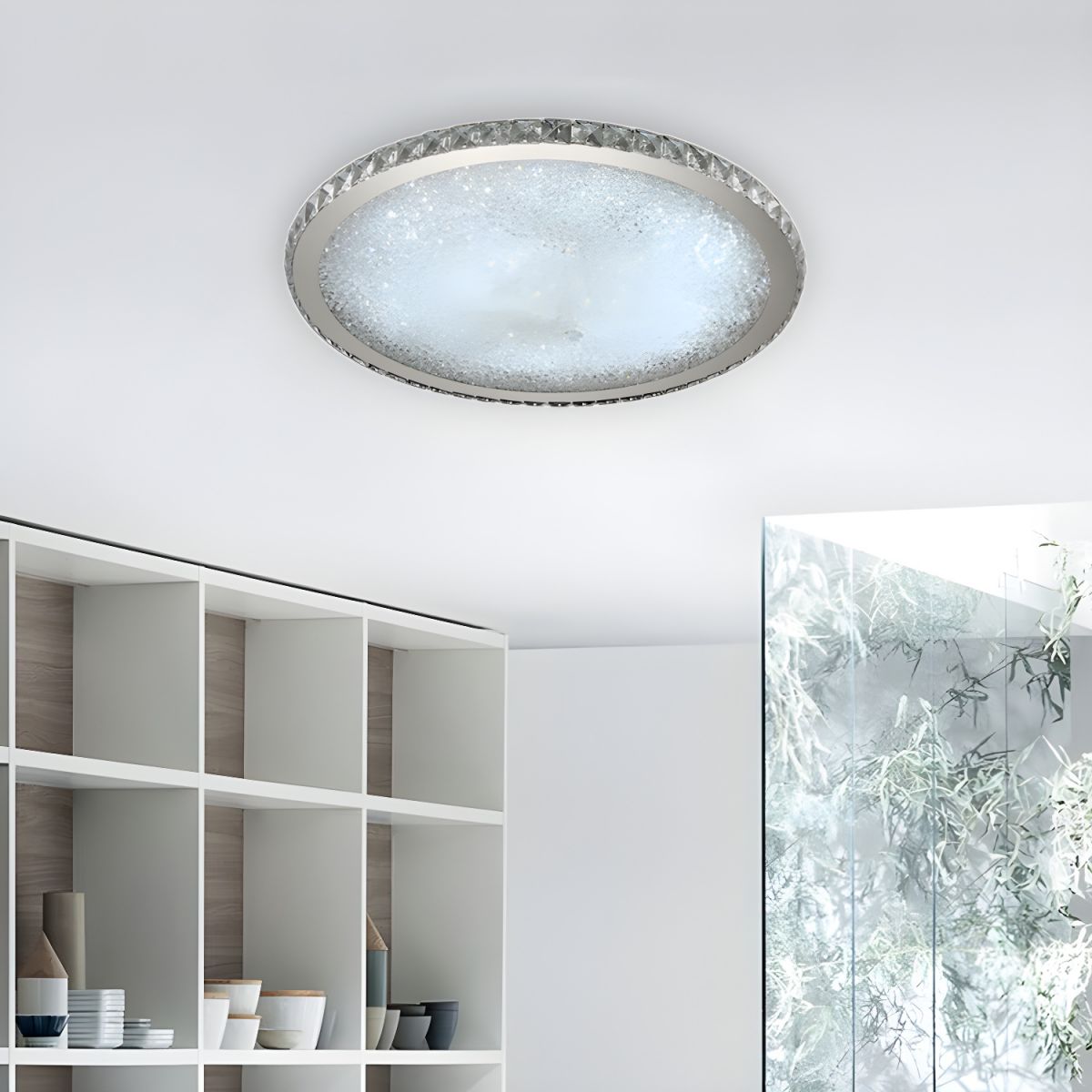 Modern Crystal LED Ceiling Light Flush Mount | Solarae