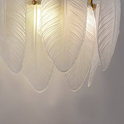 Modern Feather Glass Wall Sconce Brass Finish | Alveris