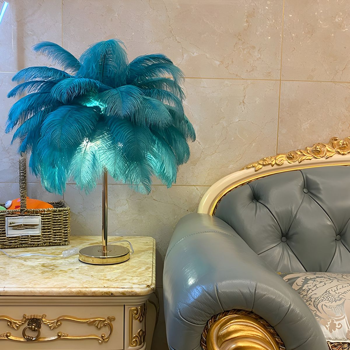 Modern Feather Shade Table Lamp Design | Waverin