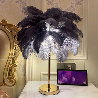 Modern Feather Shade Table Lamp Design | Waverin