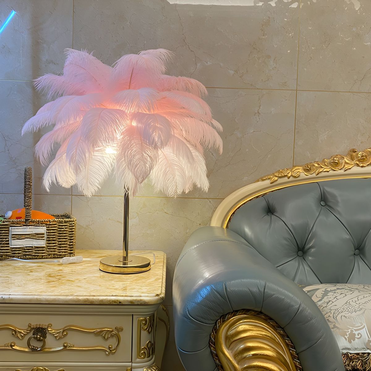Modern Feather Shade Table Lamp Design | Waverin