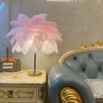 Modern Feather Shade Table Lamp Design | Waverin