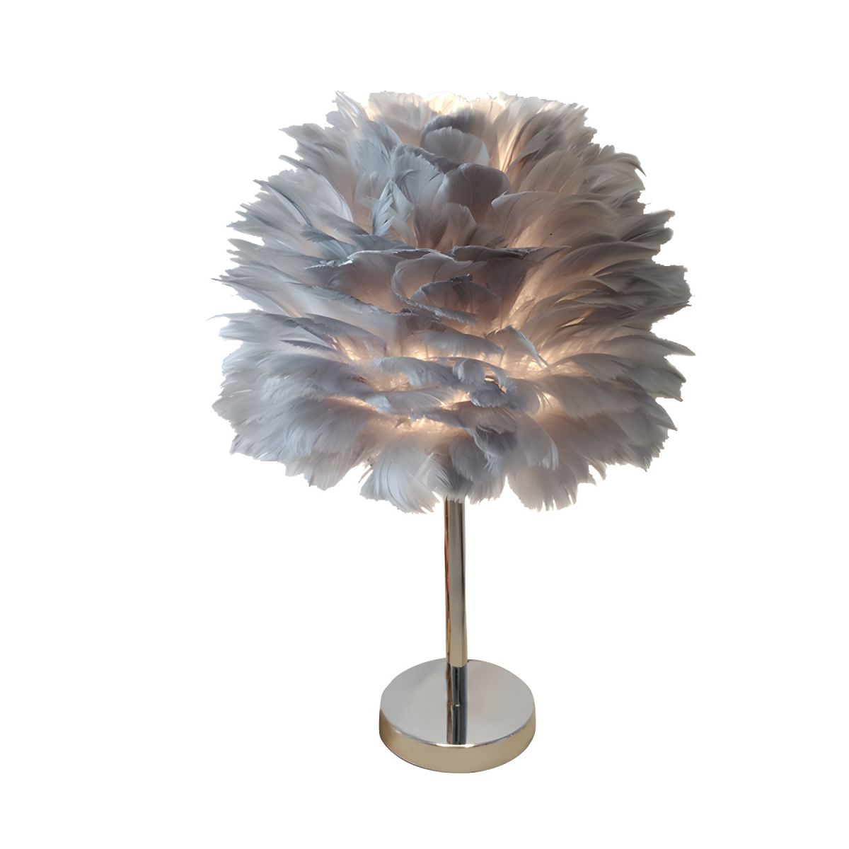Modern Feather Shade Table Lamp for Bedside | Luneria