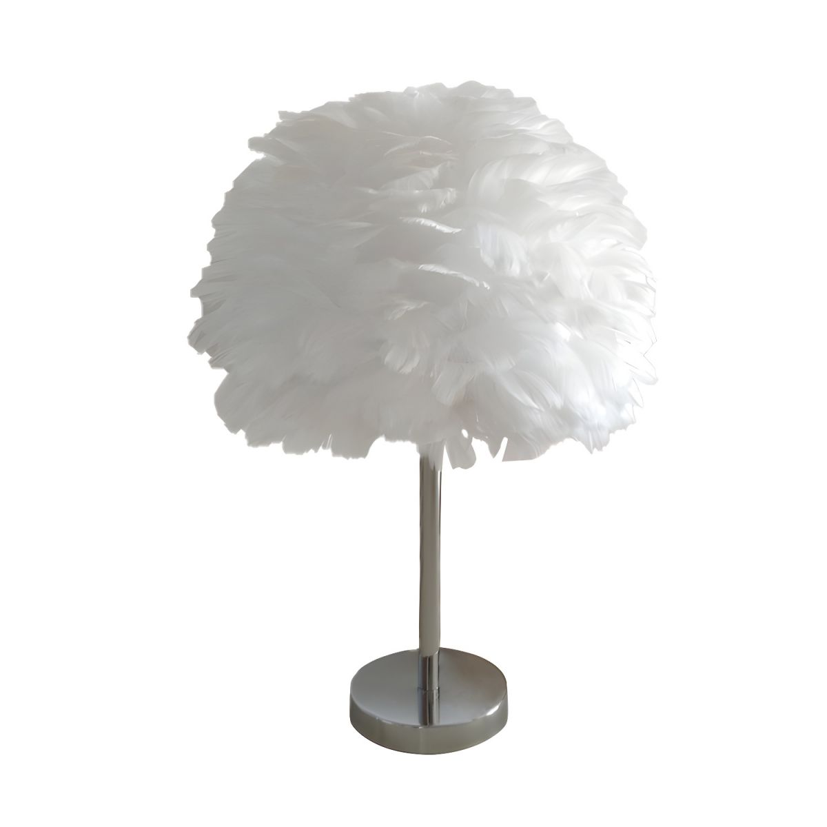 Modern Feather Shade Table Lamp for Bedside | Luneria