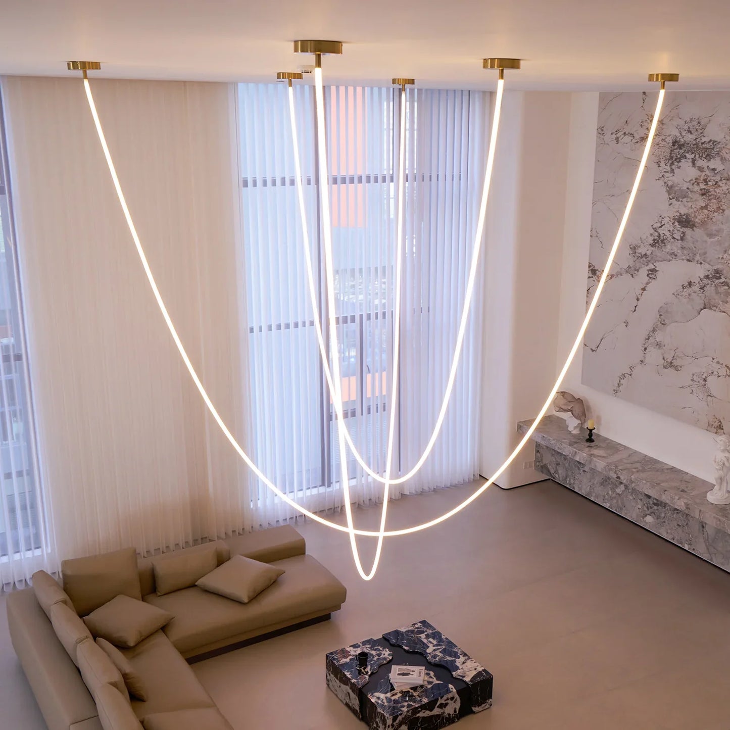 Modern Flex LED Pendant Light for Indoor Spaces | Cirelva