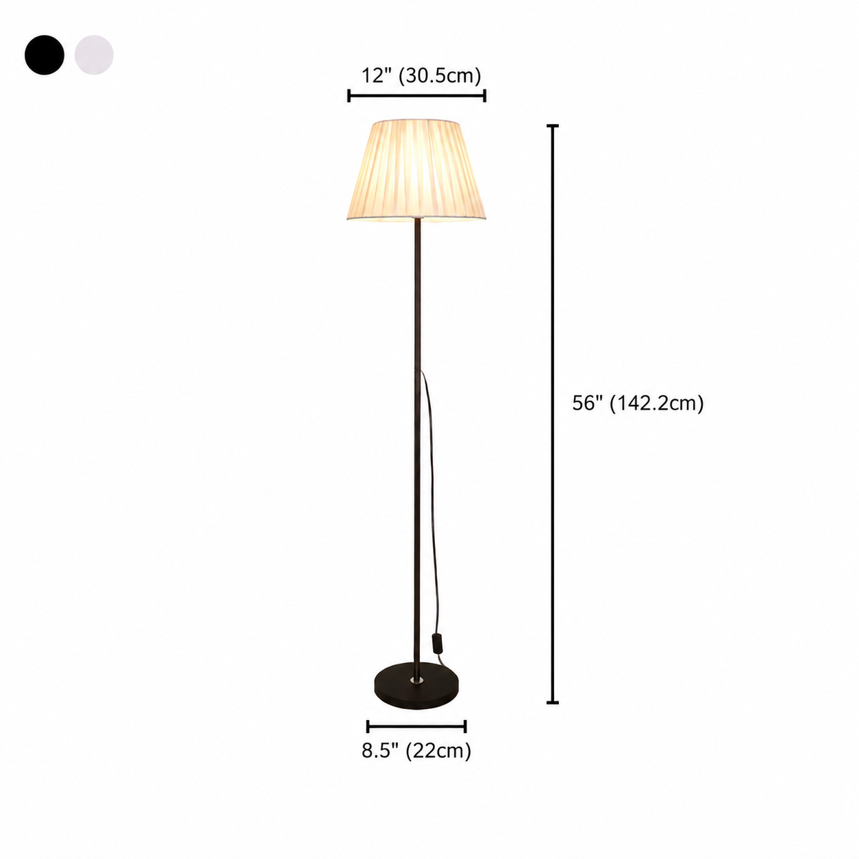 Modern Floor Lamp With Fabric Shade For Interior Use | Trelune