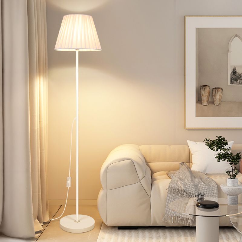 Modern Floor Lamp With Fabric Shade For Interior Use | Trelune