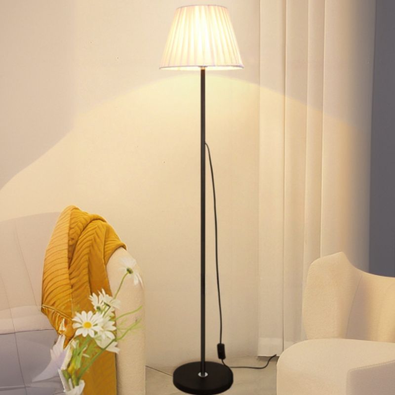 Modern Floor Lamp With Fabric Shade For Interior Use | Trelune