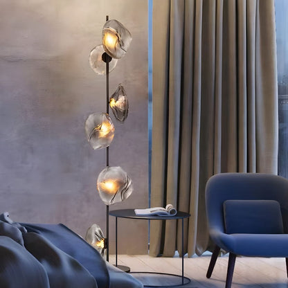 Modern Floor Lamp With Glass Shades Ambient Lighting | Zorvian