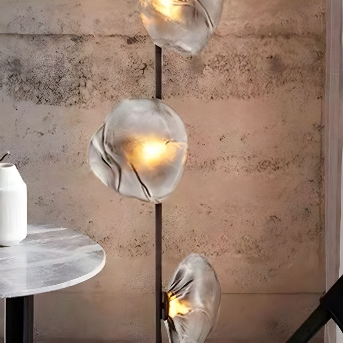 Modern Floor Lamp With Glass Shades Ambient Lighting | Zorvian
