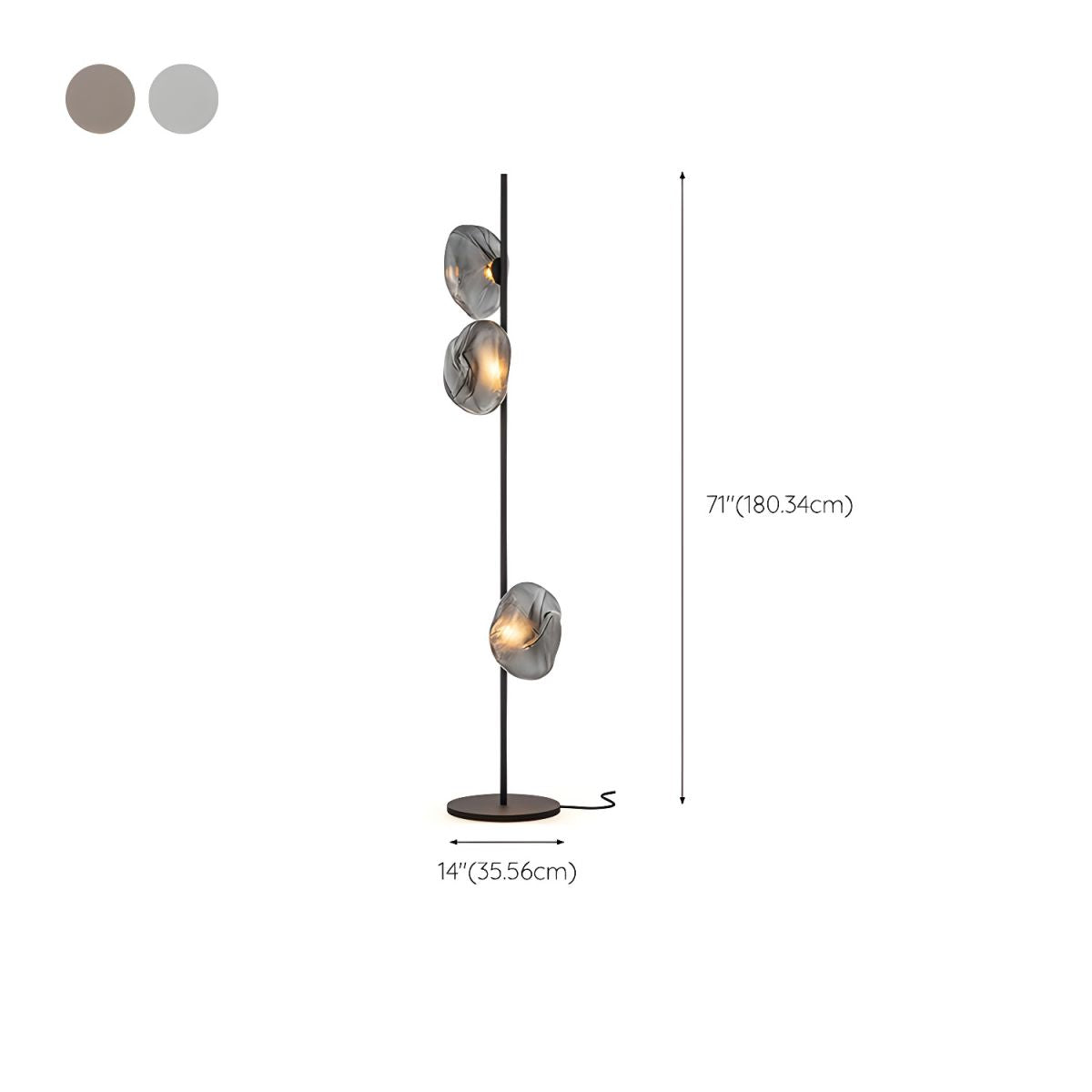 Modern Floor Lamp With Glass Shades Ambient Lighting | Zorvian