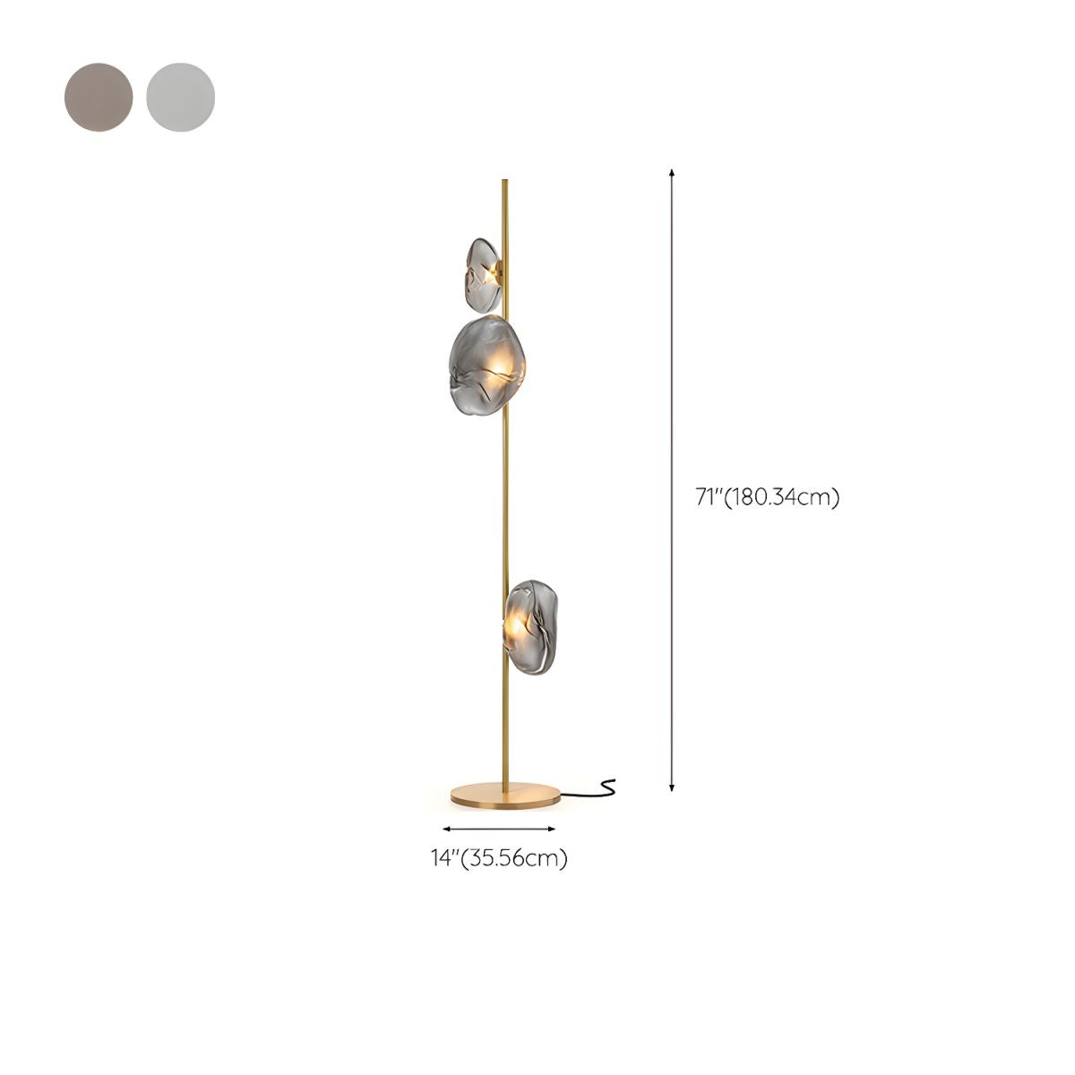 Modern Floor Lamp With Glass Shades Ambient Lighting | Zorvian