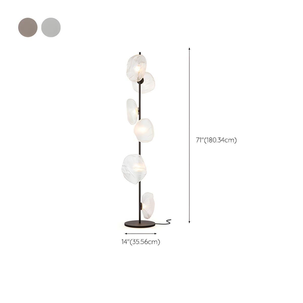 Modern Floor Lamp With Glass Shades Ambient Lighting | Zorvian
