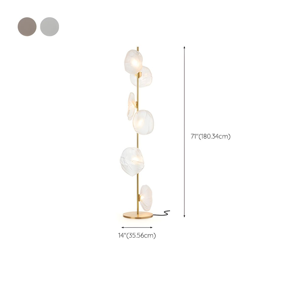 Modern Floor Lamp With Glass Shades Ambient Lighting | Zorvian