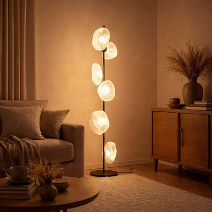 Modern Floor Lamp With Glass Shades Ambient Lighting | Zorvian