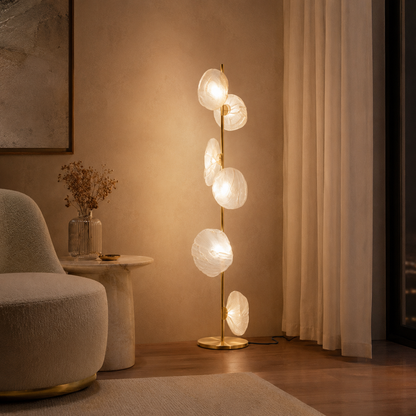Modern Floor Lamp With Glass Shades Ambient Lighting | Zorvian