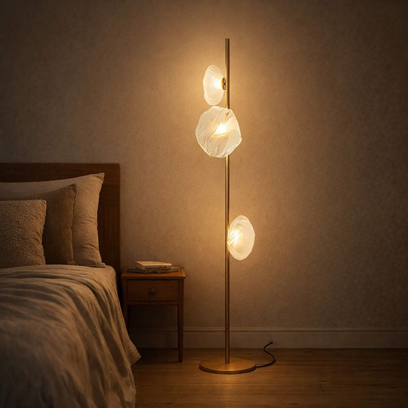 Modern Floor Lamp With Glass Shades Ambient Lighting | Zorvian
