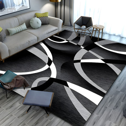 Modern Geometric Polyester Rectangular Area Rug | Drovane