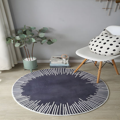 Modern Geometric Round Polyester Rug Anti Slip | Ravelle