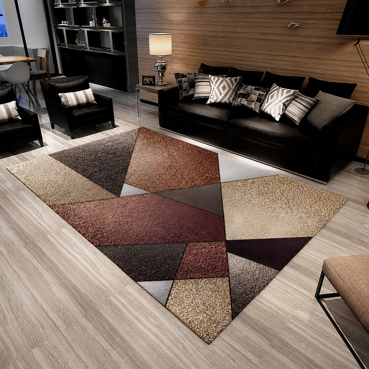Modern Geometric Triangular Area Rug for Living Room | Marlowe