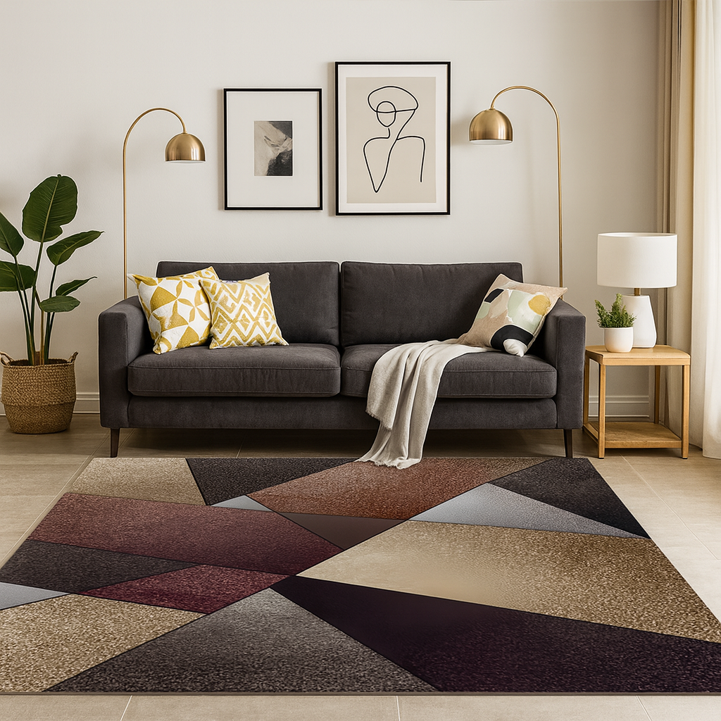 Modern Geometric Triangular Area Rug for Living Room | Marlowe