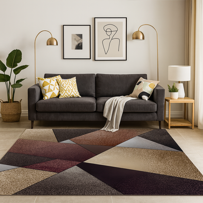 Modern Geometric Triangular Area Rug for Living Room | Marlowe