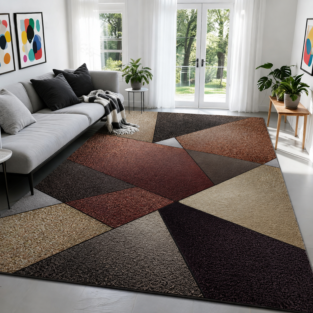 Modern Geometric Triangular Area Rug for Living Room | Marlowe
