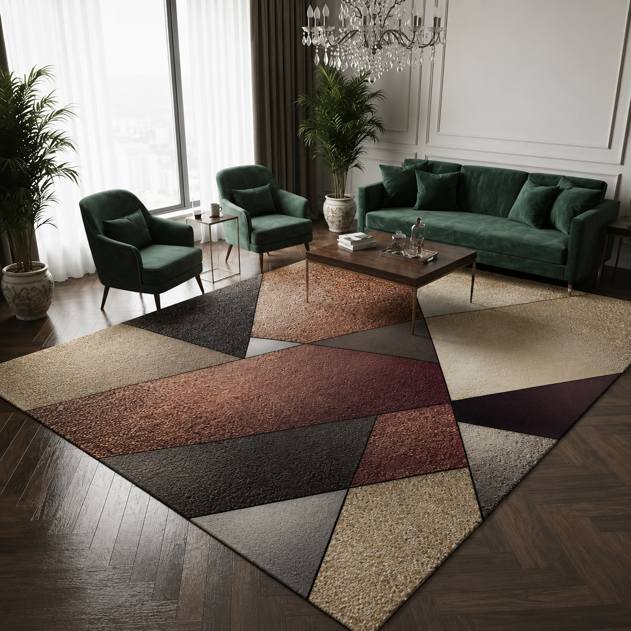 Modern Geometric Triangular Area Rug for Living Room | Marlowe