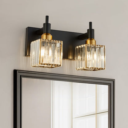 Modern Glam Crystal Bathroom Vanity Wall Sconce Light | Yoreva