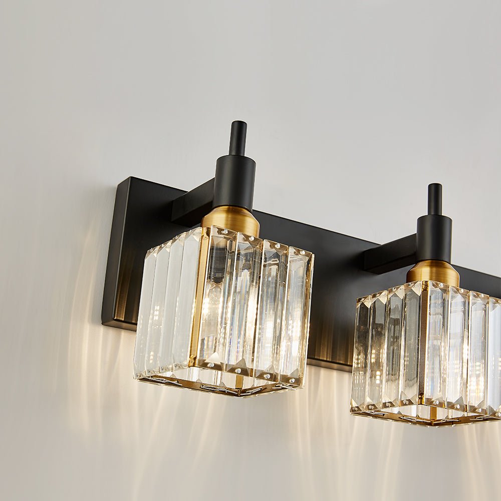 Modern Glam Crystal Bathroom Vanity Wall Sconce Light | Yoreva