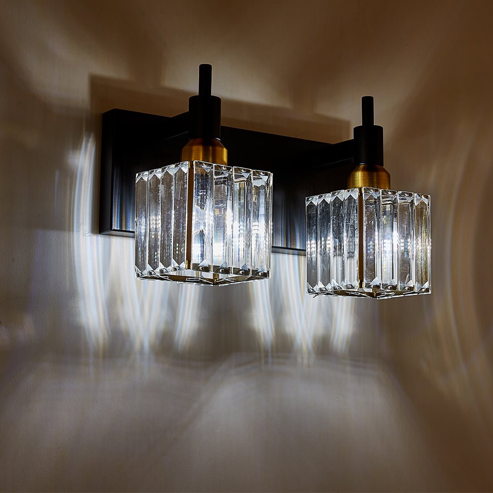 Modern Glam Crystal Bathroom Vanity Wall Sconce Light | Yoreva