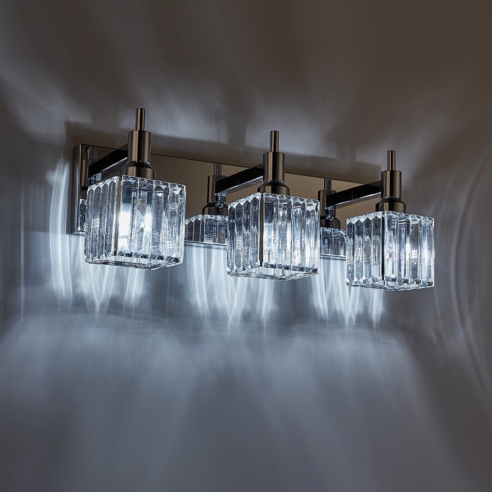 Modern Glam Crystal Bathroom Vanity Wall Sconce Light | Yoreva