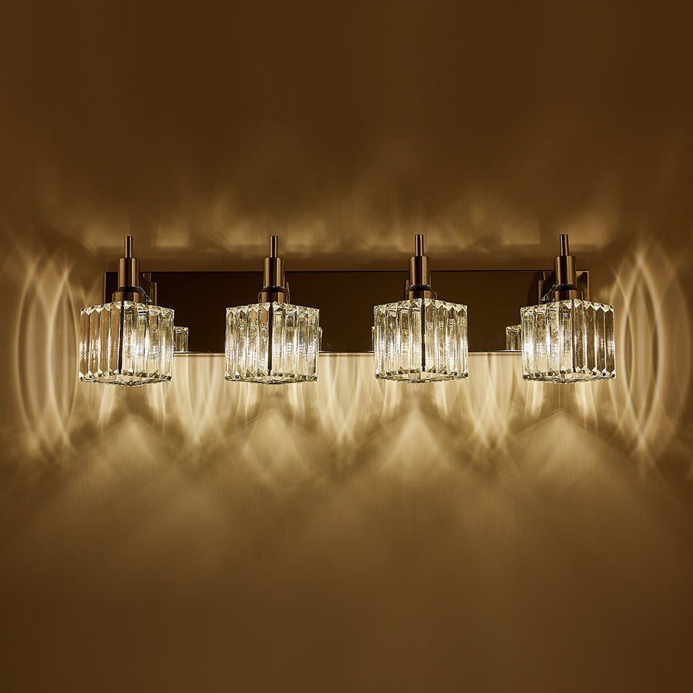 Modern Glam Crystal Bathroom Vanity Wall Sconce Light | Yoreva