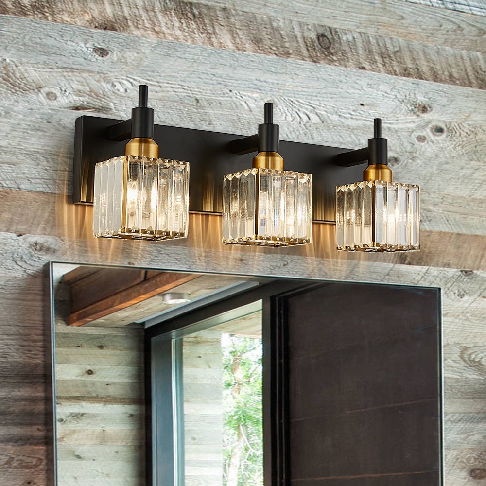 Modern Glam Crystal Bathroom Vanity Wall Sconce Light | Yoreva