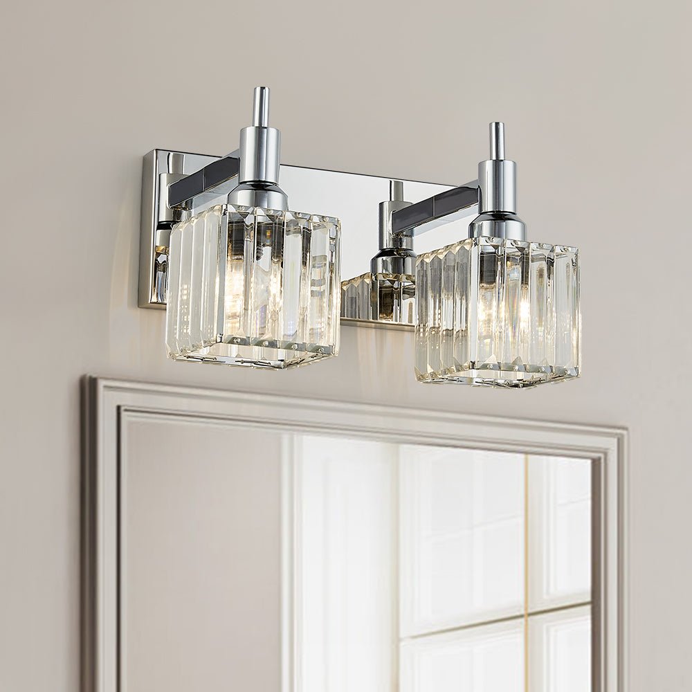 Modern Glam Crystal Bathroom Vanity Wall Sconce Light | Yoreva