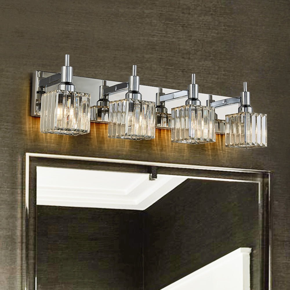 Modern Glam Crystal Bathroom Vanity Wall Sconce Light | Yoreva