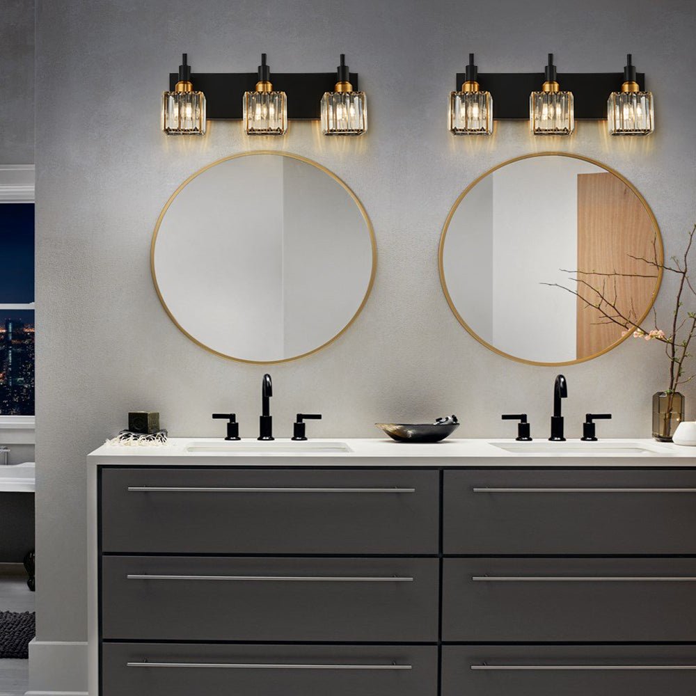 Modern Glam Crystal Bathroom Vanity Wall Sconce Light | Yoreva