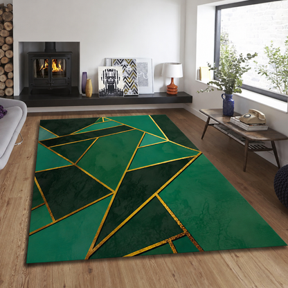 Modern Glam Geometric Non Slip Area Rug Rectangular | Braven