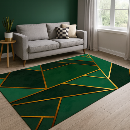 Modern Glam Geometric Non Slip Area Rug Rectangular | Braven