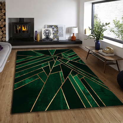 Modern Glam Geometric Rug For Living Room And Bedroom | Solvique