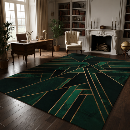 Modern Glam Geometric Rug For Living Room And Bedroom | Solvique