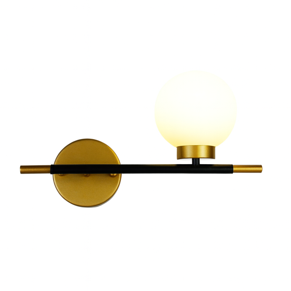 Modern Glass Globe Metal Bar Wall Light Fixture | Glowbar