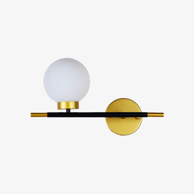Modern Glass Globe Metal Bar Wall Light Fixture | Glowbar