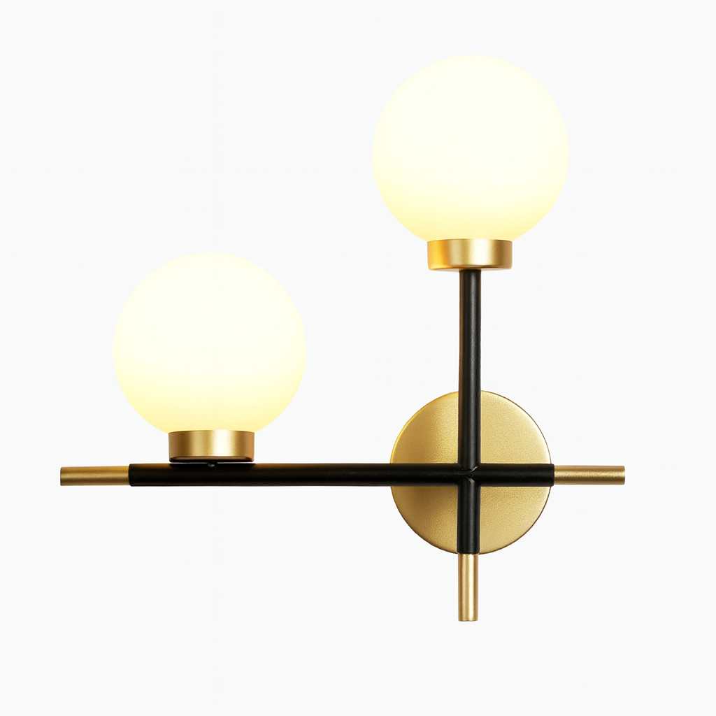 Modern Glass Globe Metal Bar Wall Light Fixture | Glowbar